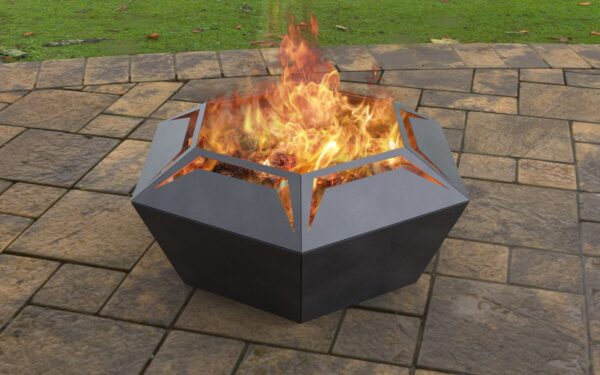 Hexagon with cutout Design Fire Pit