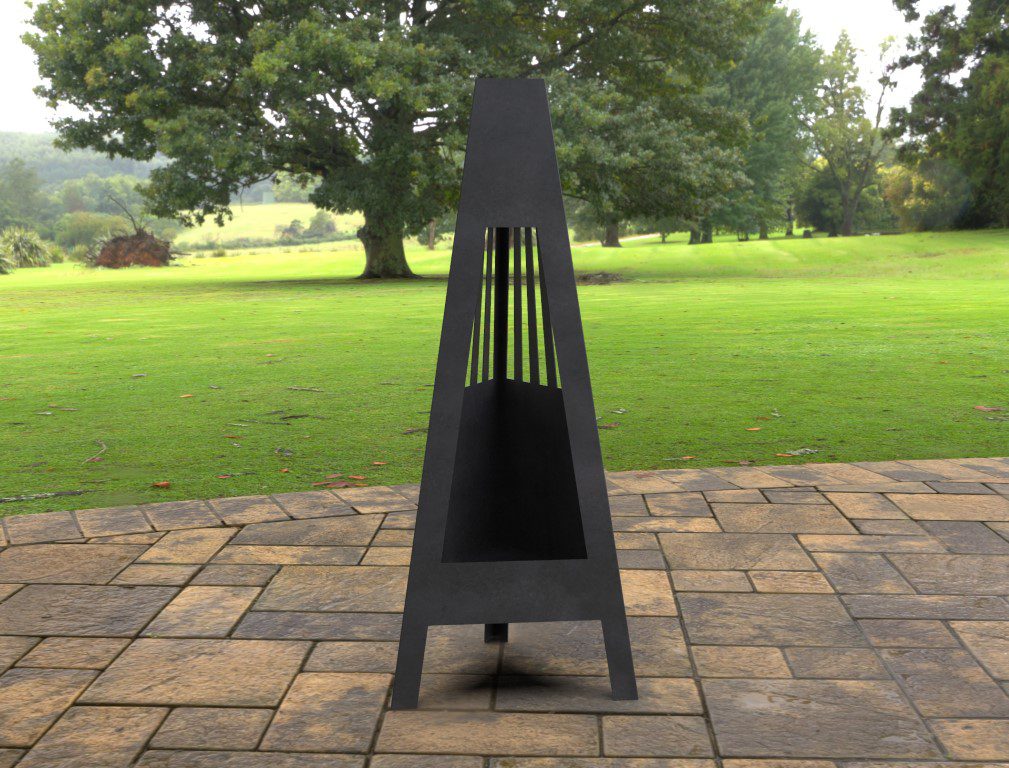 Pyramid (Line) Design Fire Pit | Bespoke BBQs