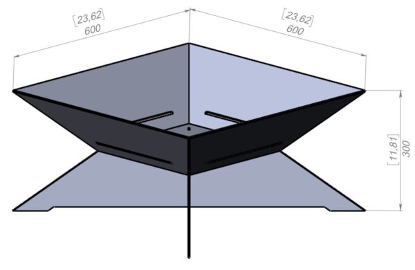 Square (X) Design Fire Pit - Image 2